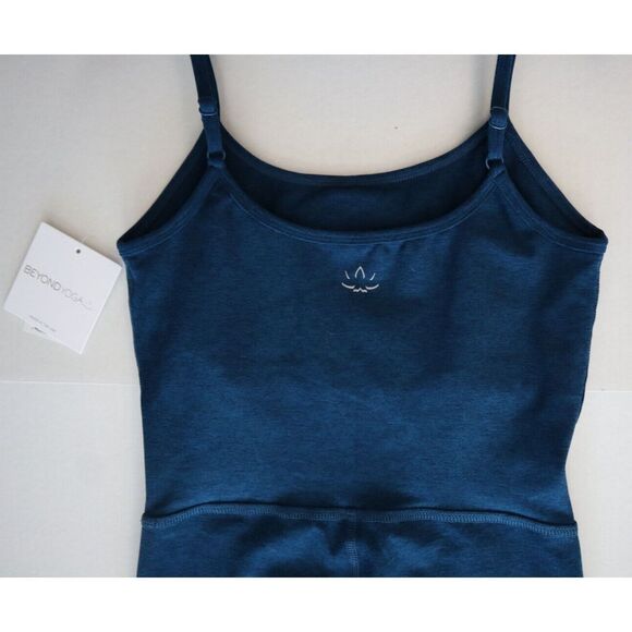 Beyond Yoga Women's Sz S Blue Gem Heather Spacedye Uplevel Midi Jumpsuit - Picture 4 of 8